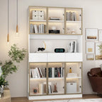 Sleek Tall Modular Display Cabinet with LED Lighting