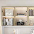 Sleek Tall Modular Display Cabinet with LED Lighting