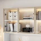 Sleek Tall Modular Display Cabinet with LED Lighting