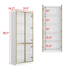 Sleek Tall Modular Display Cabinet with LED Lighting