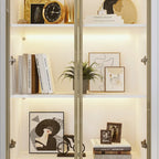 Sleek Tall Modular Display Cabinet with LED Lighting