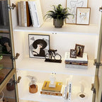 Sleek Tall Modular Display Cabinet with LED Lighting