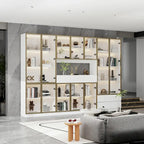 Sleek Tall Modular Display Cabinet with LED Lighting