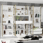 Sleek Tall Modular Display Cabinet with LED Lighting