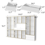 Sleek Tall Modular Display Cabinet with LED Lighting