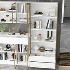 Sleek Tall Modular Display Cabinet with LED Lighting