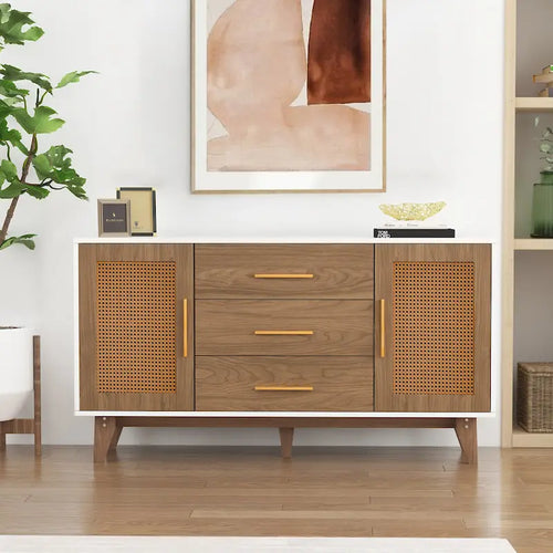 59 inch rattan storage cabinet