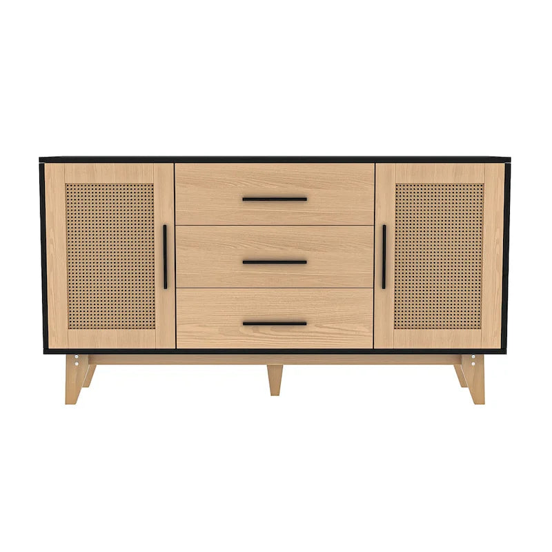 59 inch rattan storage cabinet