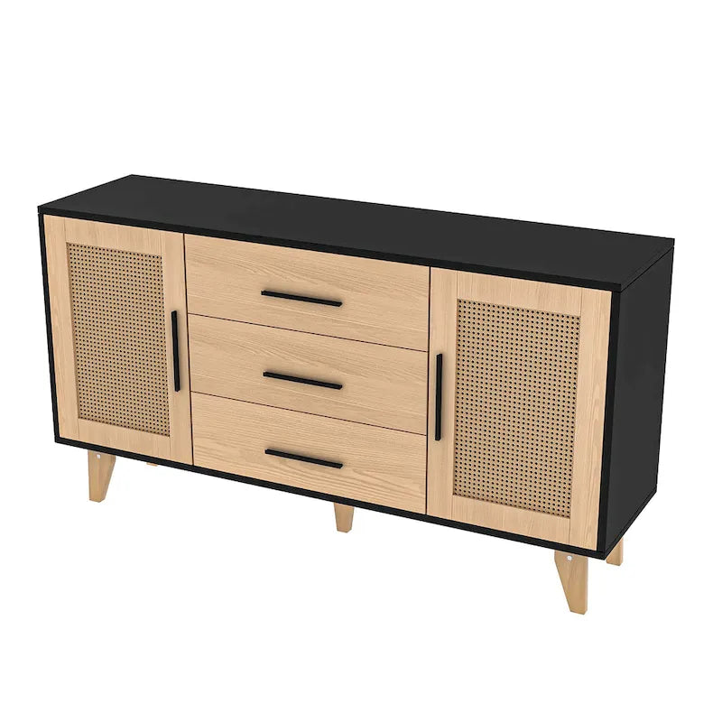 59 inch rattan storage cabinet