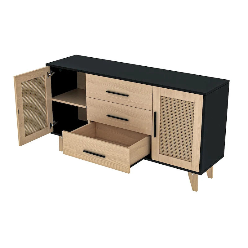 59 inch rattan storage cabinet