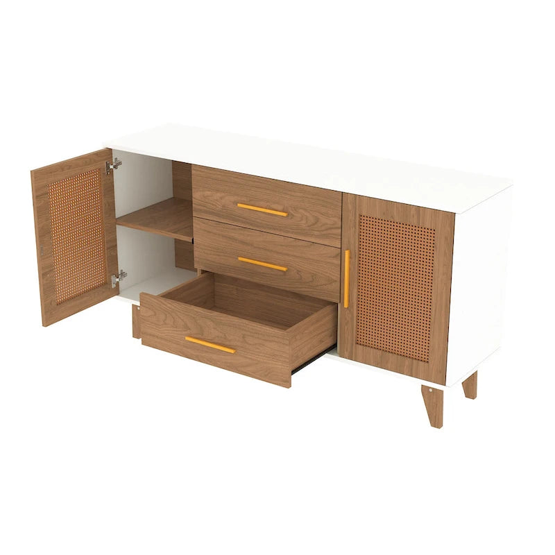 59 inch rattan storage cabinet