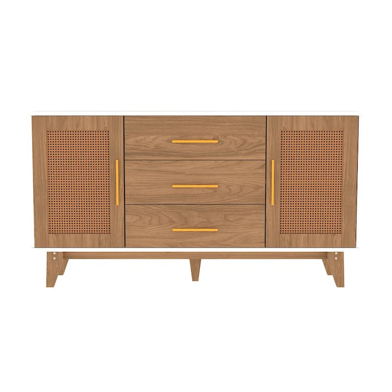 59 inch rattan storage cabinet