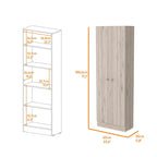 Buxton Rectangle 2-Door Storage Tall Cabinet Light Grey