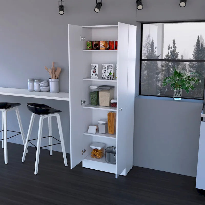 Buxton Rectangle 2-Door Storage Tall Cabinet Light Grey