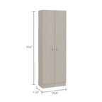 Buxton Rectangle 2-Door Storage Tall Cabinet Light Grey