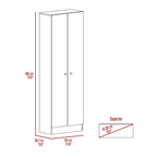 Buxton Rectangle 2-Door Storage Tall Cabinet Light Grey