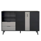 55.1 Two-door Storage Cabinet with Two Drawers and Metal Handles