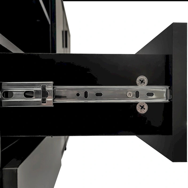 55.1 Two-door Storage Cabinet with Two Drawers and Metal Handles