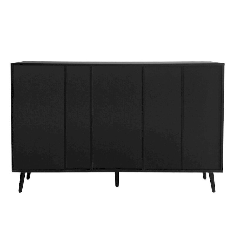 55.1 Two-door Storage Cabinet with Two Drawers and Metal Handles