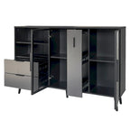 55.1 Two-door Storage Cabinet with Two Drawers and Metal Handles