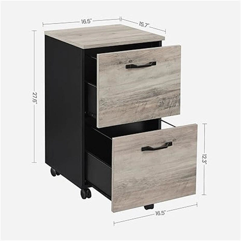 2-Drawer File Cabinet - 15.7D x 16.5W x 27.6H