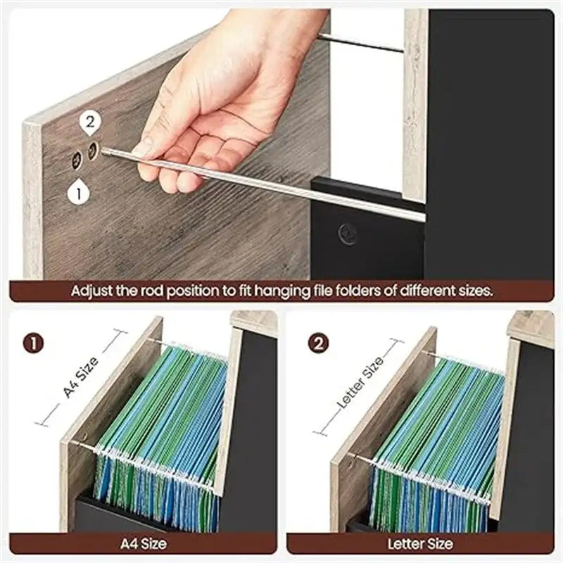 2-Drawer File Cabinet - 15.7D x 16.5W x 27.6H