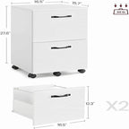 2-Drawer File Cabinet - 15.7D x 16.5W x 27.6H