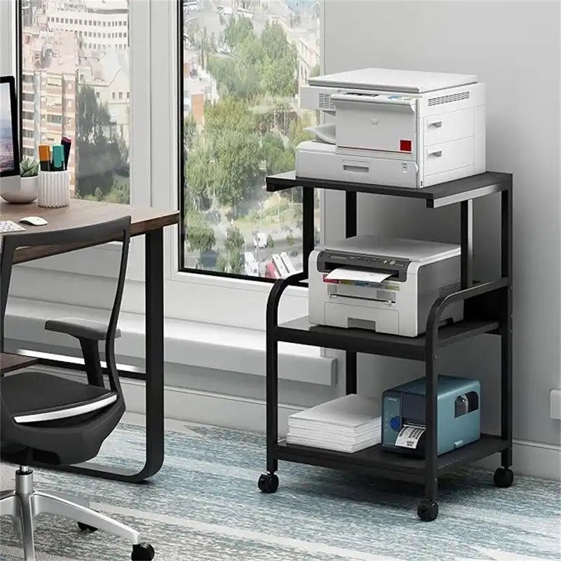 Printer Stand, 3 Shelf Printer Table with Wheels - 20.08 x 15.75 x 30.12