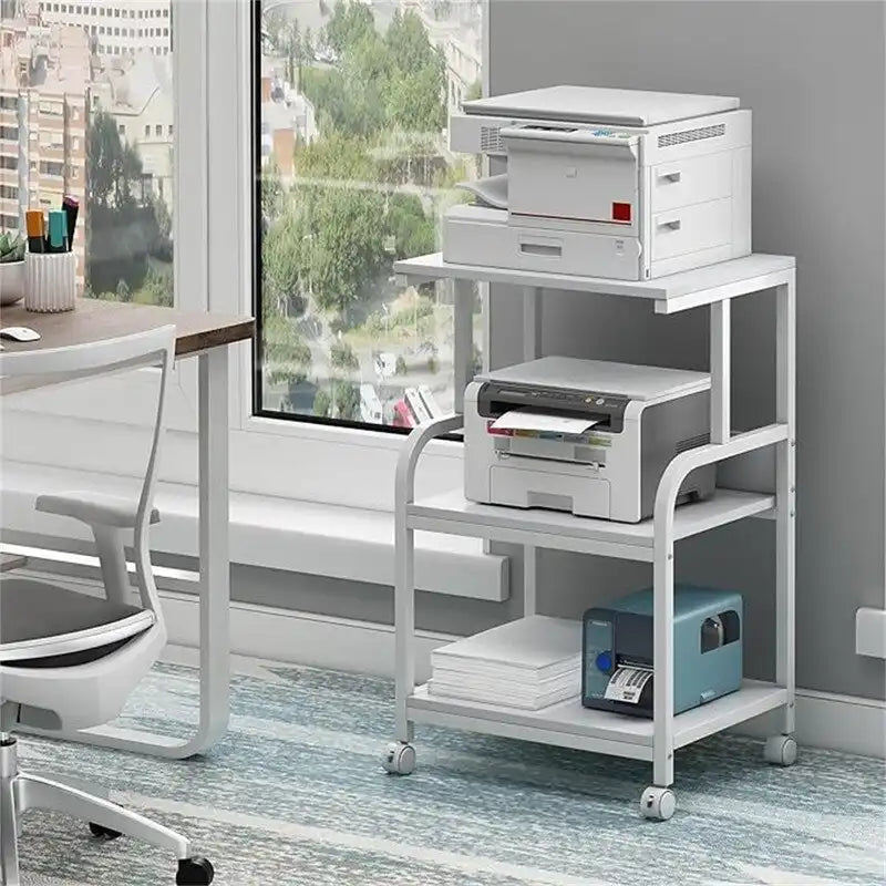 Printer Stand, 3 Shelf Printer Table with Wheels - 20.08 x 15.75 x 30.12