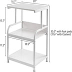 Printer Stand, 3 Shelf Printer Table with Wheels - 20.08 x 15.75 x 30.12