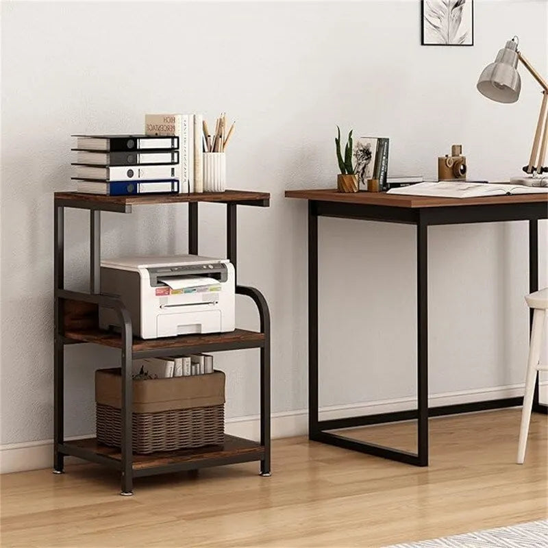Printer Stand, 3 Shelf Printer Table with Wheels - 20.08 x 15.75 x 30.12