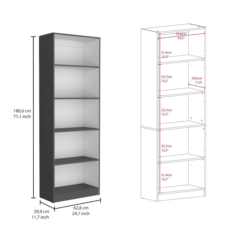 Kenyon 74 Wide 5-Shelf and Cabinet Bookcase Set of 3