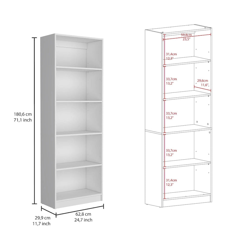 Kenyon 74 Wide 5-Shelf and Cabinet Bookcase Set of 3