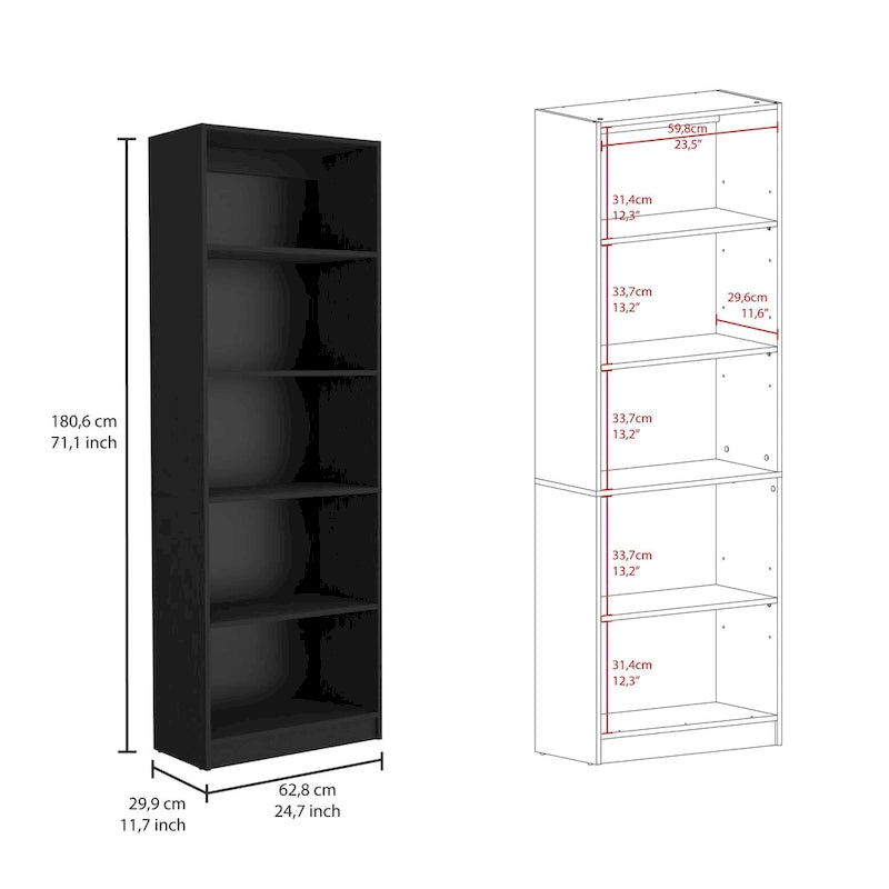 Kenyon 74 Wide 5-Shelf and Cabinet Bookcase Set of 3