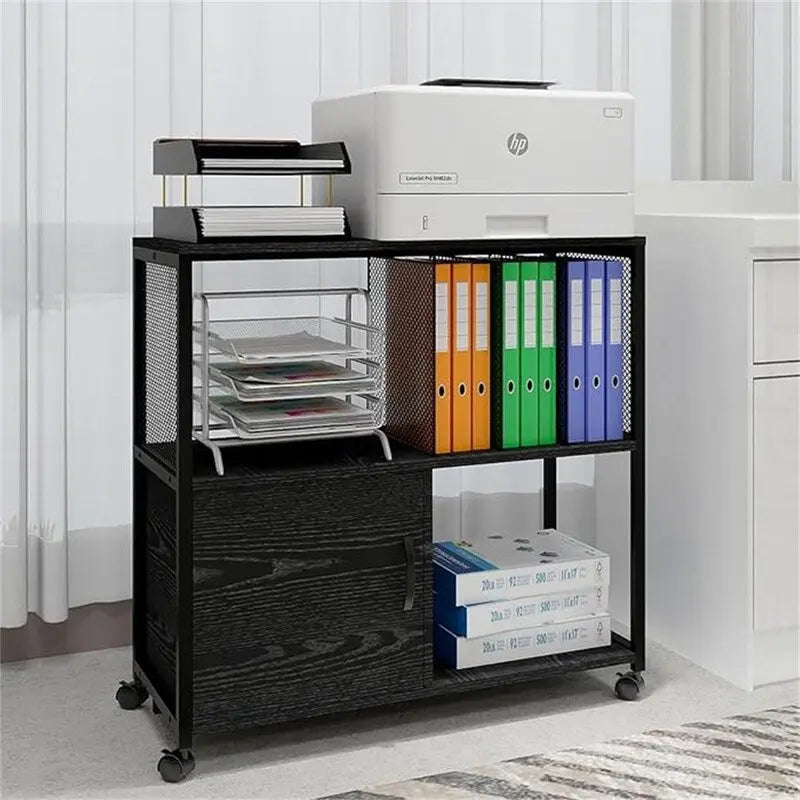 Mobile Wood Lateral File Cabinets - 15.7D x 31.5W x 29.7H