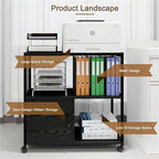 Mobile Wood Lateral File Cabinets - 15.7D x 31.5W x 29.7H