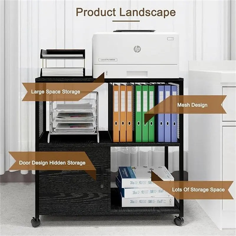 Mobile Wood Lateral File Cabinets - 15.7D x 31.5W x 29.7H