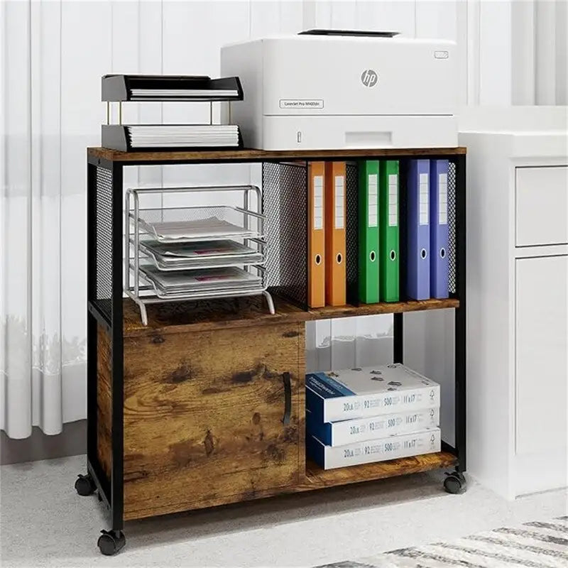 Mobile Wood Lateral File Cabinets - 15.7D x 31.5W x 29.7H