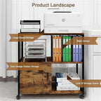 Mobile Wood Lateral File Cabinets - 15.7D x 31.5W x 29.7H