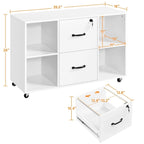 Yaheetech Mobile File Storage Cabinet with 2 Drawers and 4 Shelves
