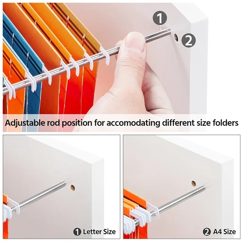 Yaheetech Mobile File Storage Cabinet with 2 Drawers and 4 Shelves
