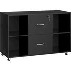 Yaheetech Mobile File Storage Cabinet with 2 Drawers and 4 Shelves
