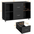 Yaheetech Mobile File Storage Cabinet with 2 Drawers and 4 Shelves