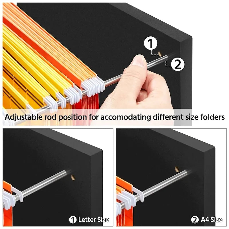 Yaheetech Mobile File Storage Cabinet with 2 Drawers and 4 Shelves