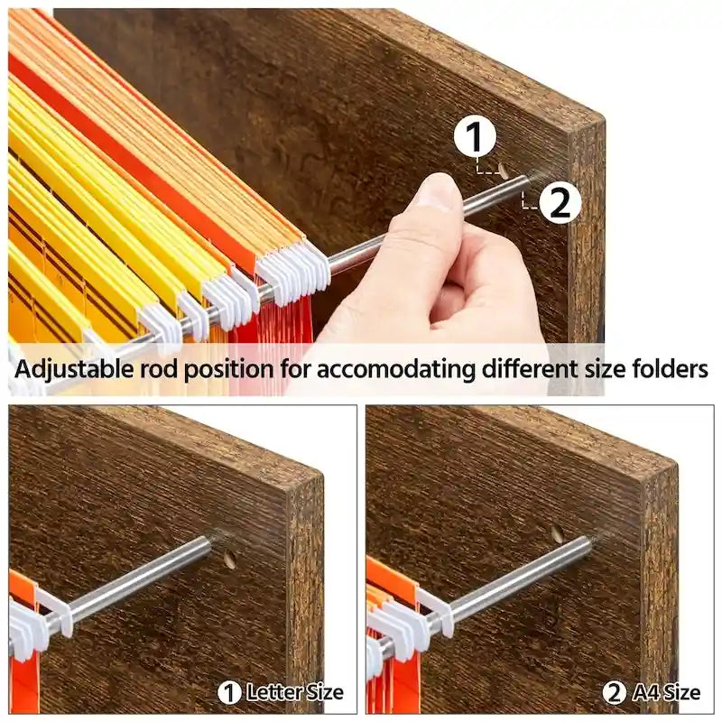 Yaheetech Mobile File Storage Cabinet with 2 Drawers and 4 Shelves
