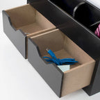 All-in-One USB charging 8 Compartments Desk Organizer - Black