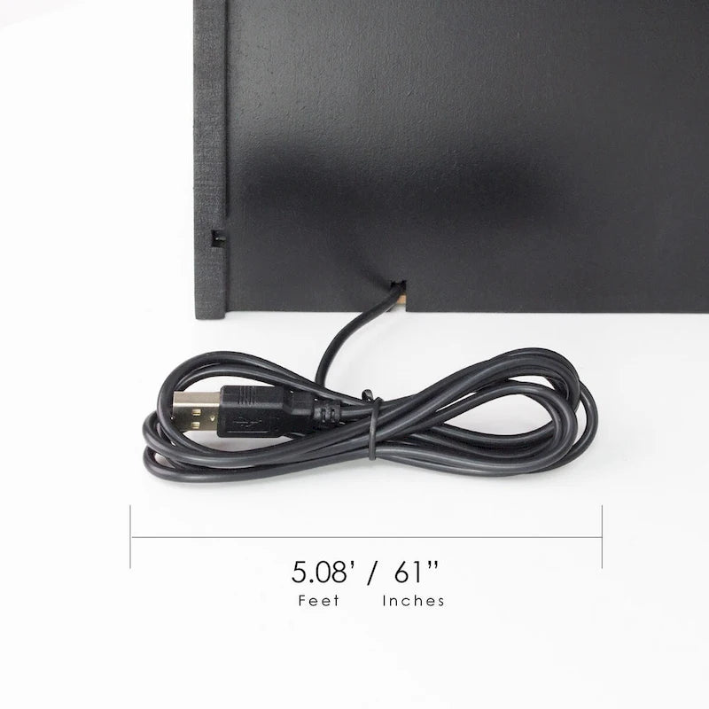 All-in-One USB charging 8 Compartments Desk Organizer - Black