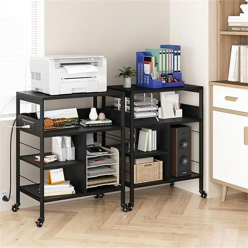 Printer Stand with Charging Station - 32.5 x 18.25 x 5