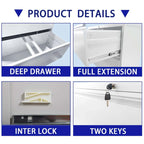 5 Drawer Metal Lateral File Cabinet with Lock for Legal/Letter/A4/F4