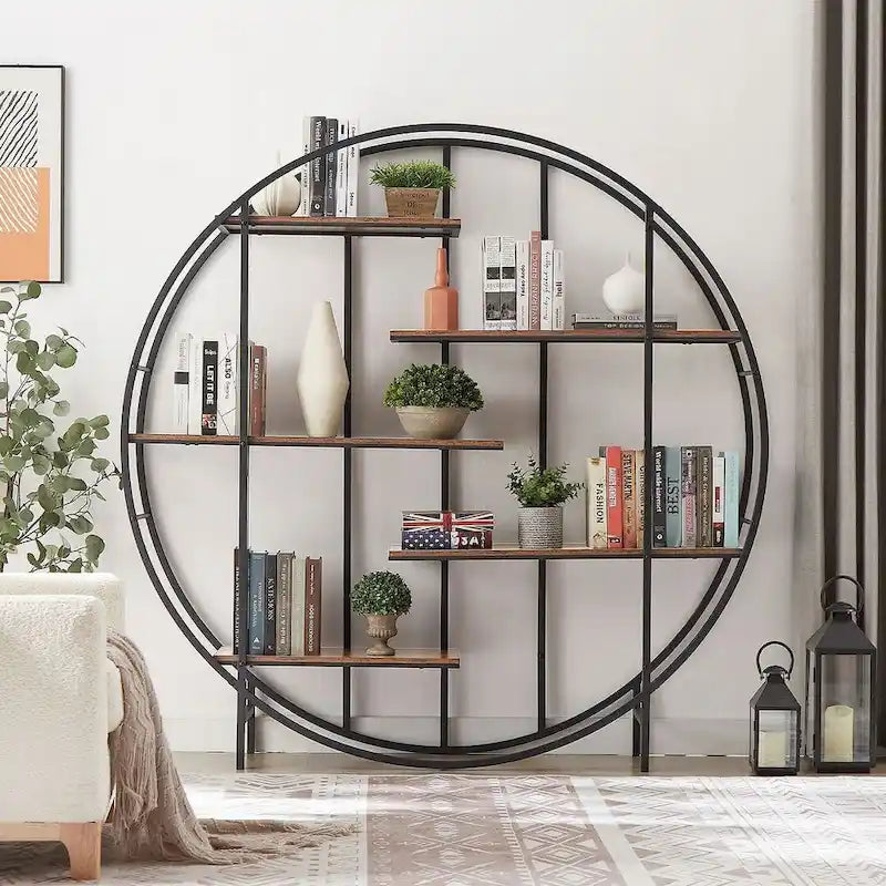 Round 5-Tier Metal Plant Stand Bookshelf Display Shelf